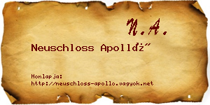 Neuschloss Apolló névjegykártya